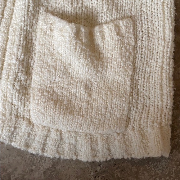 VINTAGE cream open nubby cardigan soft chunky boucle - Picture 8 of 10